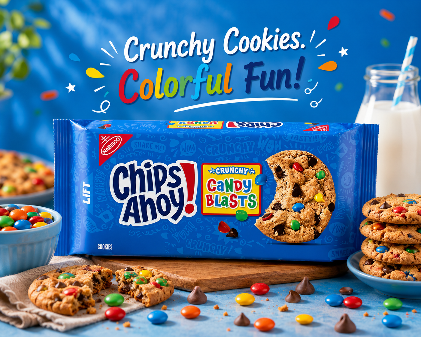 Chips Ahoy Candy Blasts Chocolate Chip Cookies Pouch, 351 g (USA)