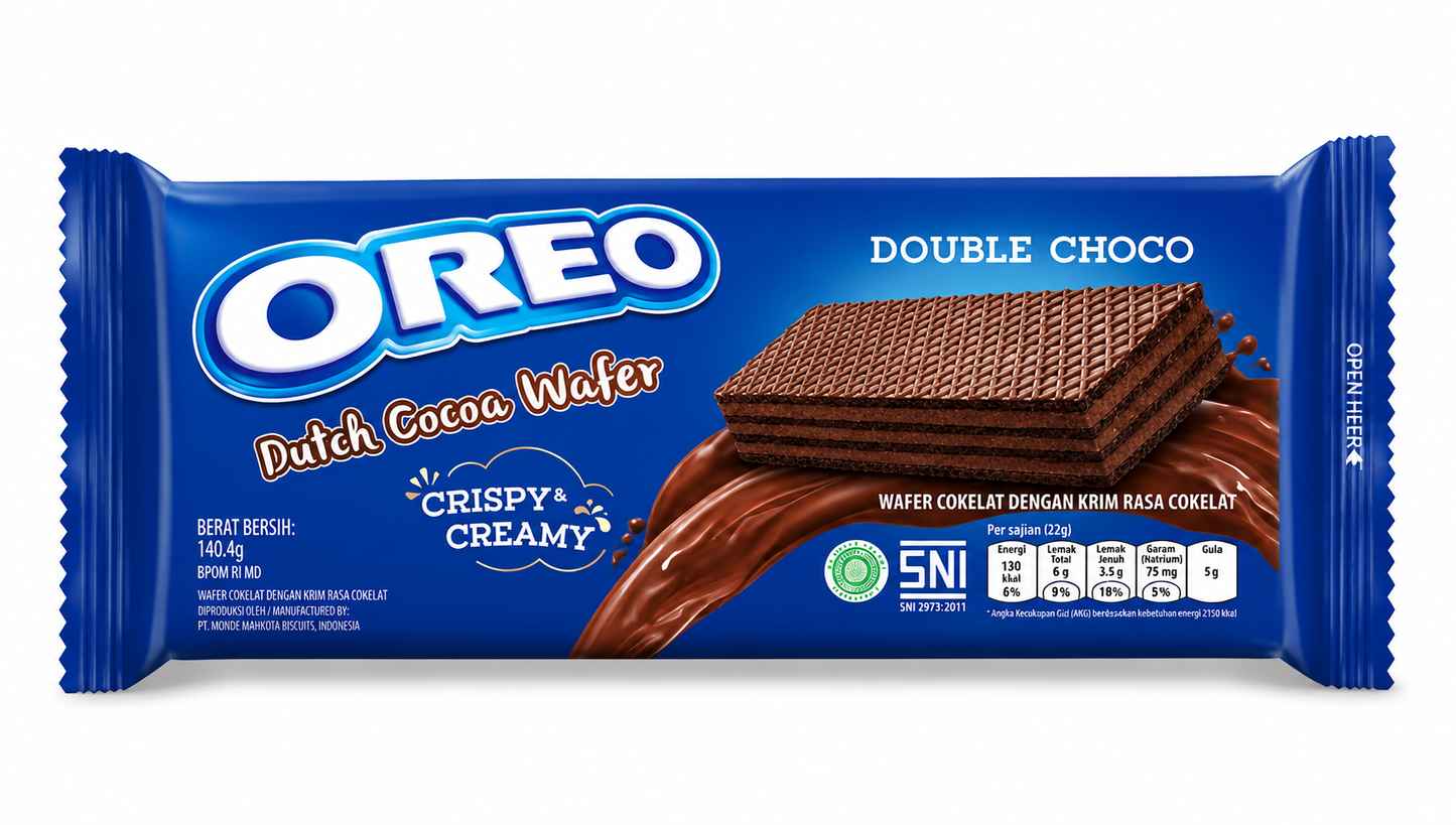 Oreo Double Choco Wafer Double Choco 117g