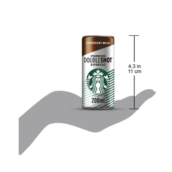 Starbucks Doubleshot Espresso | 2X Espresso | Espresso + Milk, 6.76 fl oz ℮ 200 ml