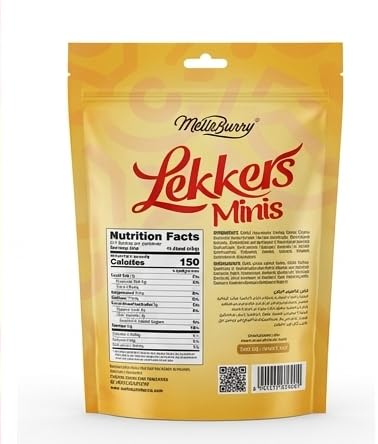 MellsBurry Lekkers Minis Assorted Hazelnut Chocolate Wafer Bites, Nuts Coated Crunchy Snack, 150g