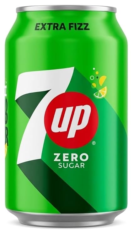 7UP Zero Sugar Lemon Soda, Carbonated Soft Drink, 300mL (Pack of 03)