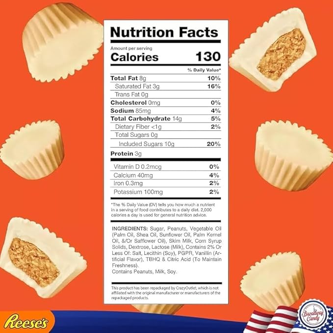 Reese's Miniature Cups Assortment, Milk Chocolate and White Creme Peanut Butter Cups, 200g (Product Of USA)