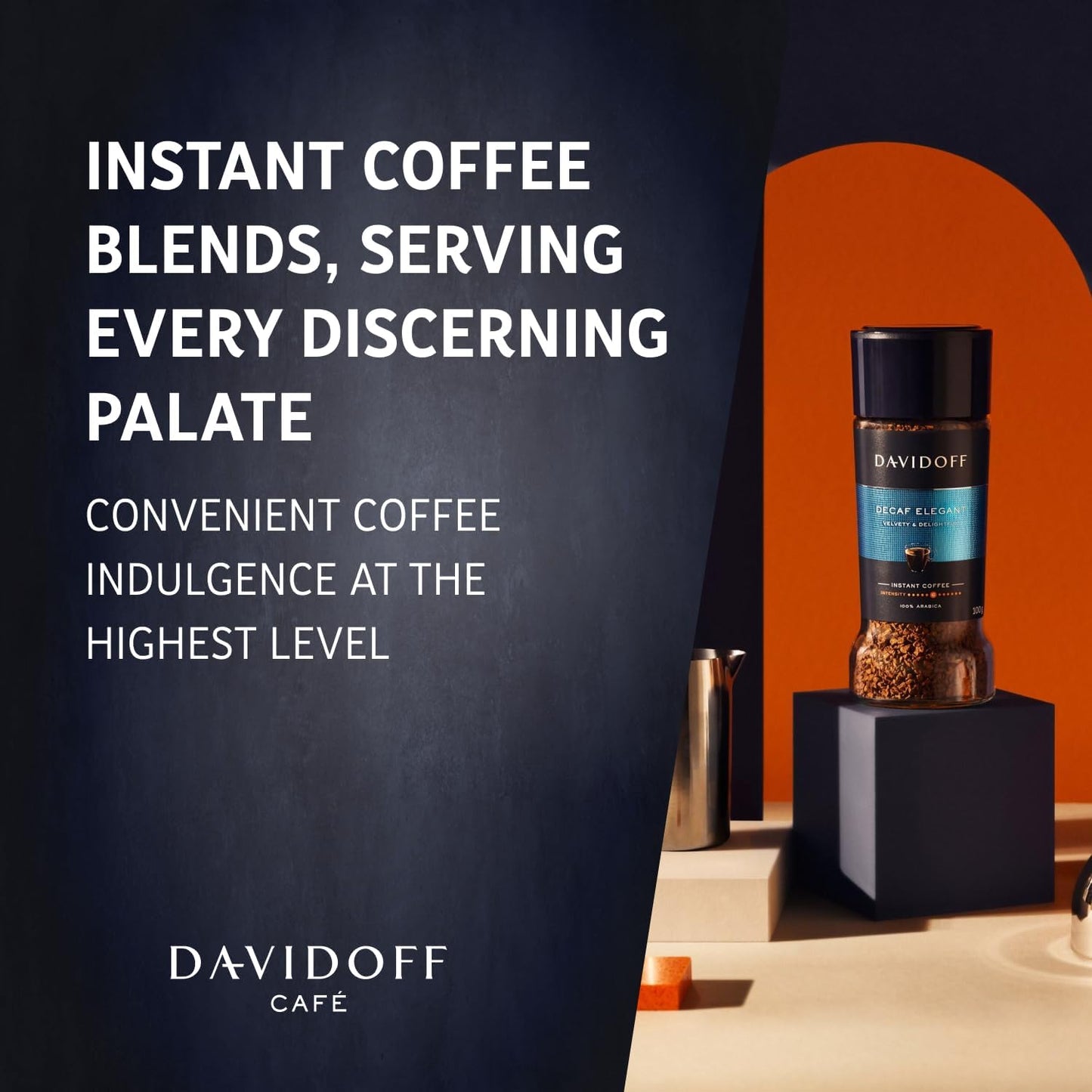 Davidoff Decaf Elegant Instant Coffee - 6/12 Intensity - 100% Arabica - 100G (Colombia)