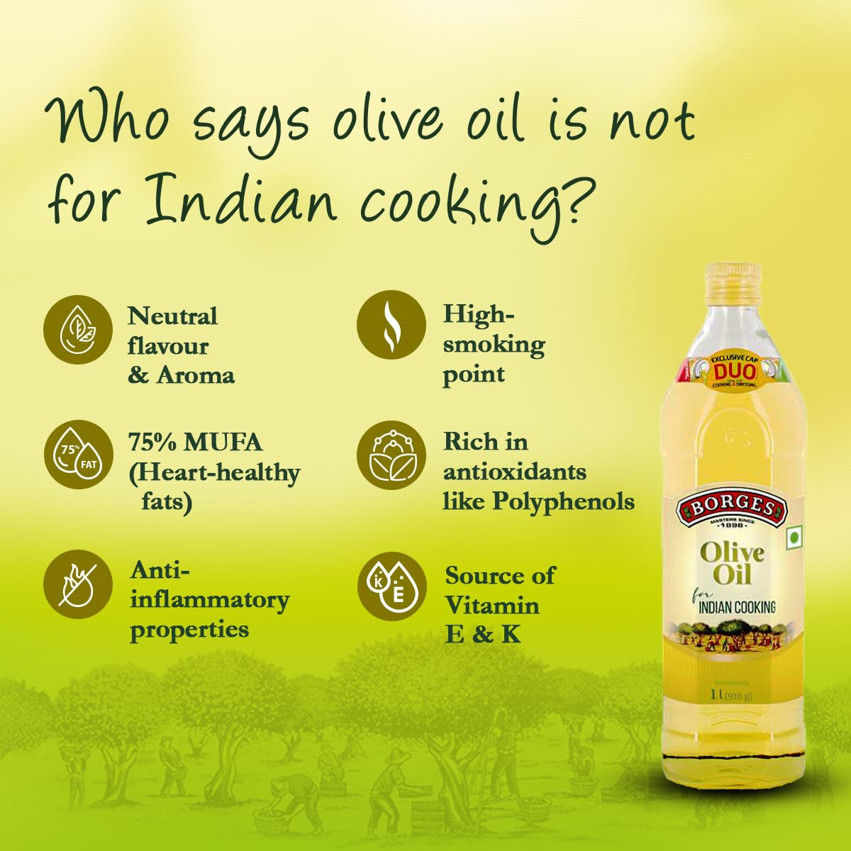 Borges Olive Oil for Indian Cooking - 250 ml
