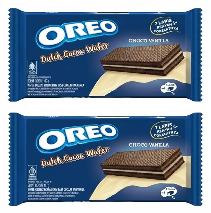 Oreo Dutch Cocoa Wafer, Choco Vanilla 117g (Pack Of 2)