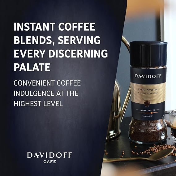 Davidoff Fine Aroma Instant Coffee Granule Glass Bottle- 7/12 Intensity - 100 G, 0.97 Pounds