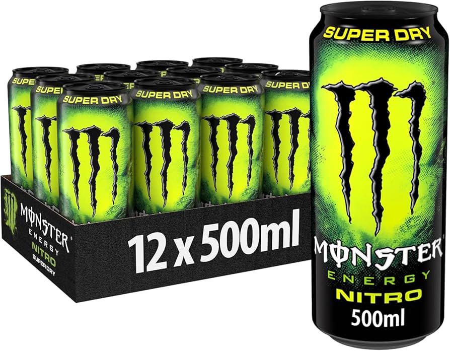 Monster Energy® Super Dry Nitro Carbonated Energy Drink | Pack of 12 Cans (UK)