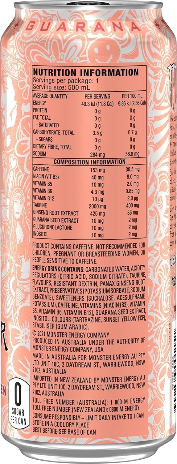 Monster Energy Drink Ultra Peachy Keen 500 ml