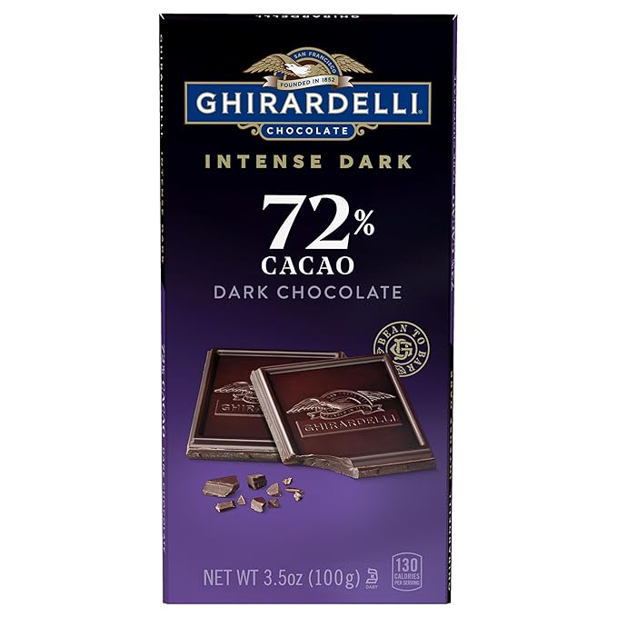 Ghirardelli 72% Intense Dark Chocolate Bar, 90g (USA)