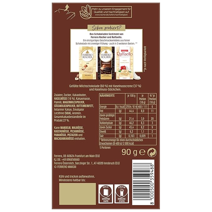 Ferrero Rocher Original Milk Chocolate ,90 Gram
