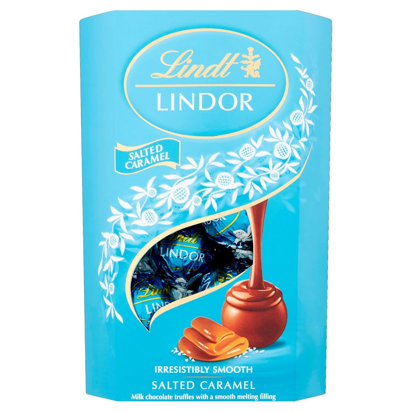 Lindt LINDOR Milk Salted Caramel Chocolate Truffles, 7.05 oz / 200 g