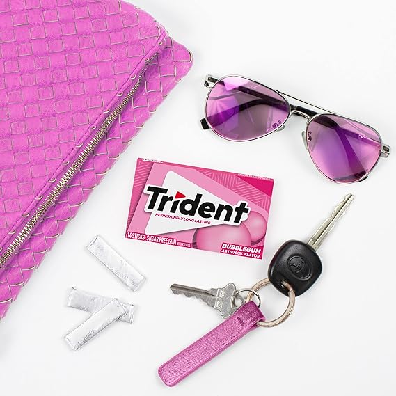 Trident Bubblegum Sugar Free Gum, 12 X 14