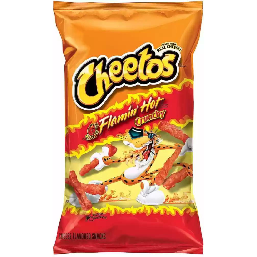 Cheetos Flamin Hot Crunchy Snacks - Cheese Flavoured, 226.8g