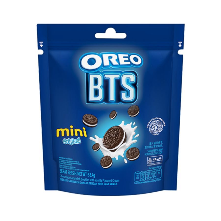 Oreo BTS Mini Original Chocolate Sandwich Cookies 58gram (Pack of 03) (Indonesia)