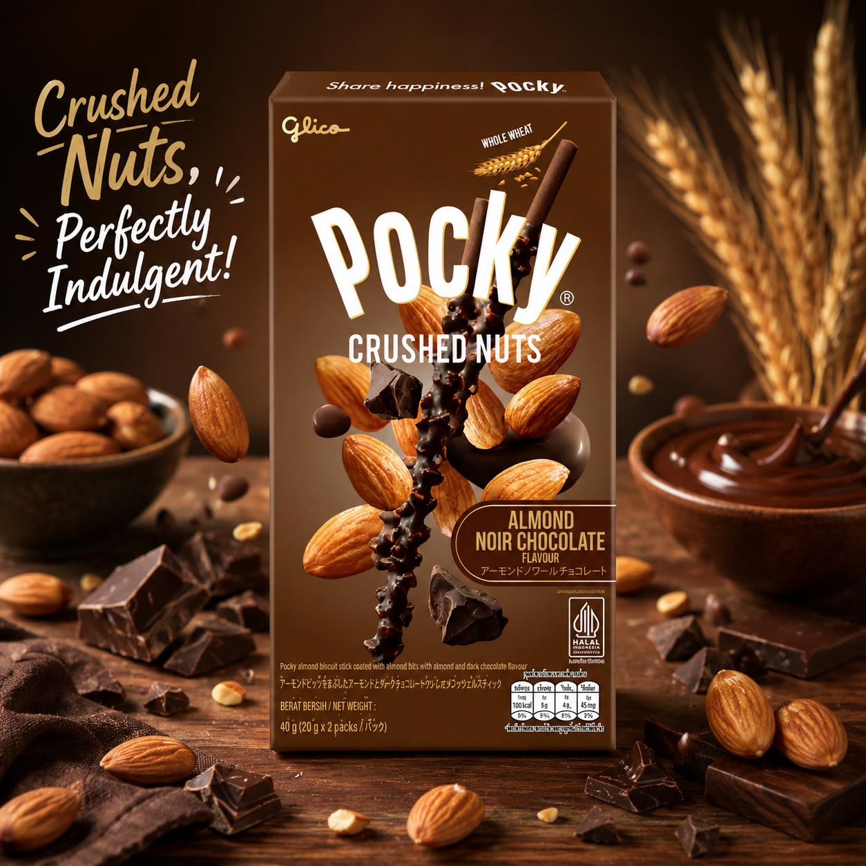 Pocky Crushed Fruits  Noir Milk Chocolate (Pack of 03)