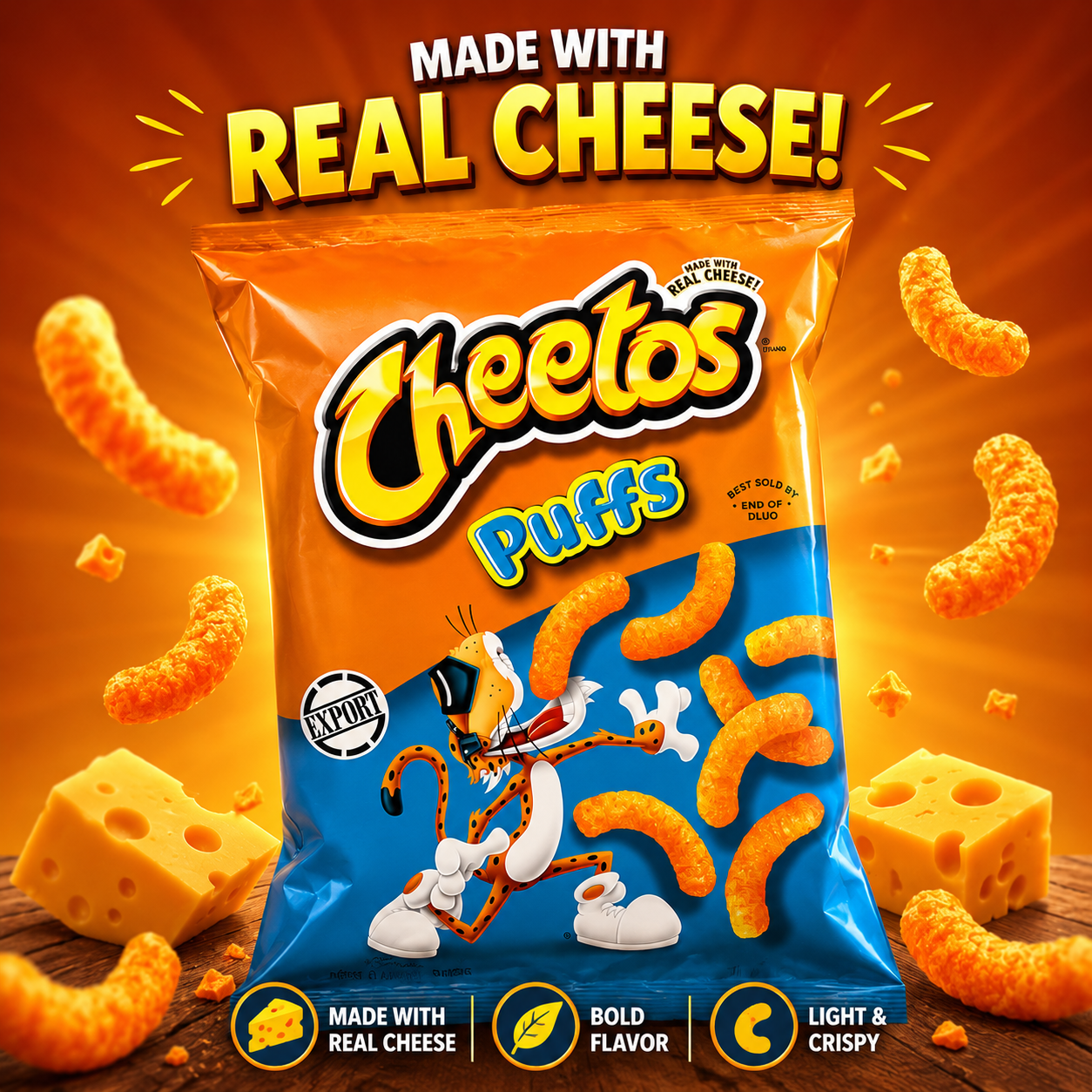 Frito-Lay Cheetos Puffs Cheese Flavored Snack, 9 Oz 255.1 G(USA)