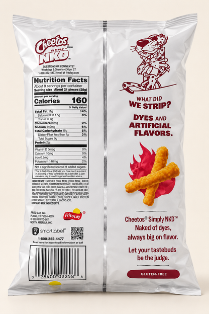 Cheetos Simply NKD Flamin’ Hot Crunchy Cheese Flavored Snacks – 8.5 oz (240.9 g) (USA)