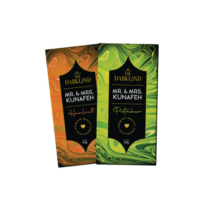 Combo Pack - MR. & MRS. Kunafa | Hazelnut & Pistachio Flavour | Aphrodisiac Chocolate Bar
