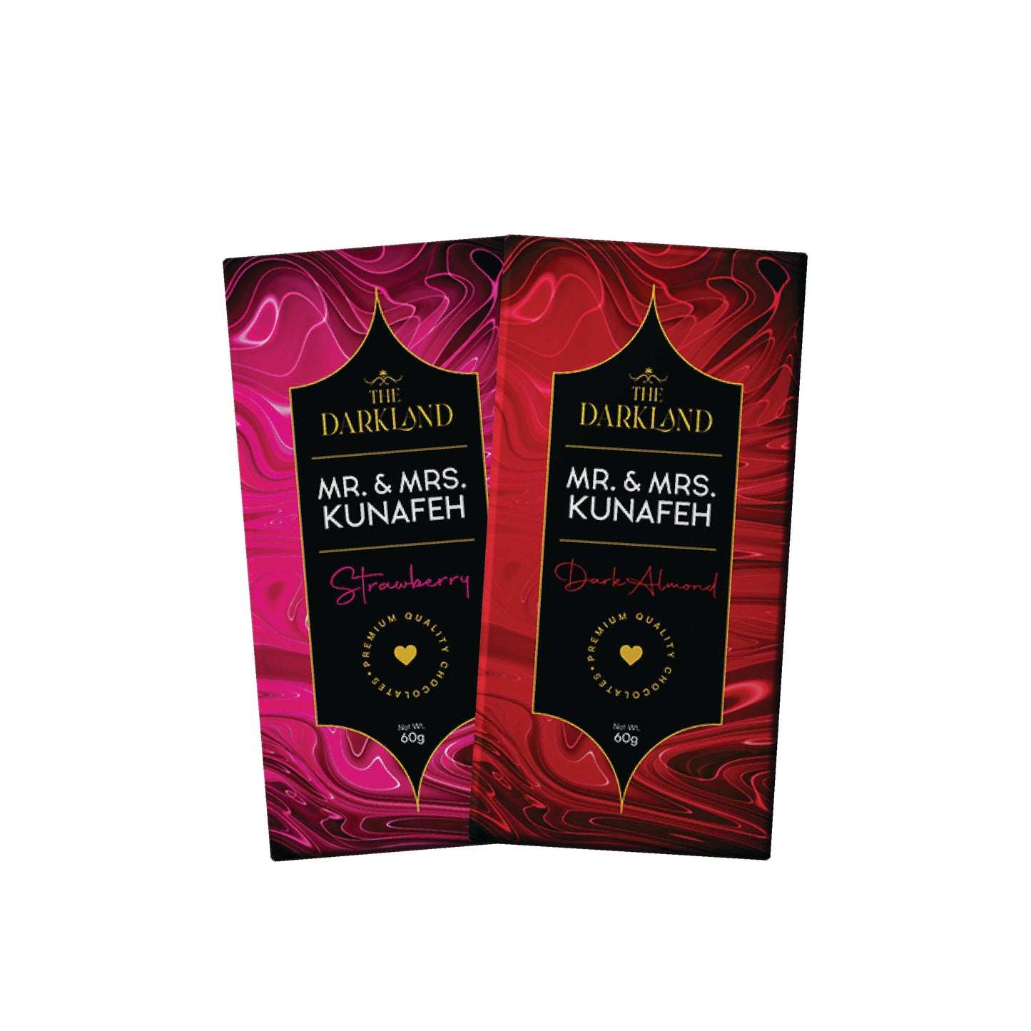 Combo Pack - MR. & MRS. Kunafa | Dark Almond & Strawberry Flavour | Aphrodisiac Chocolate Bar