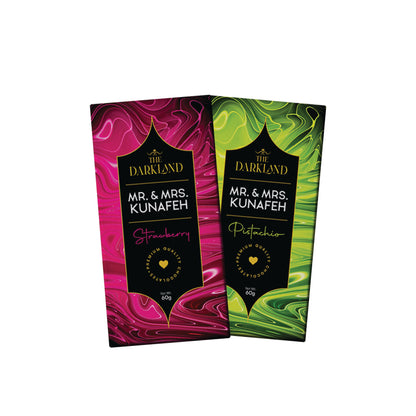 Combo Pack - MR. & MRS. Kunafa | Strawberry & Pistachio Flavour | Aphrodisiac Chocolate Bar