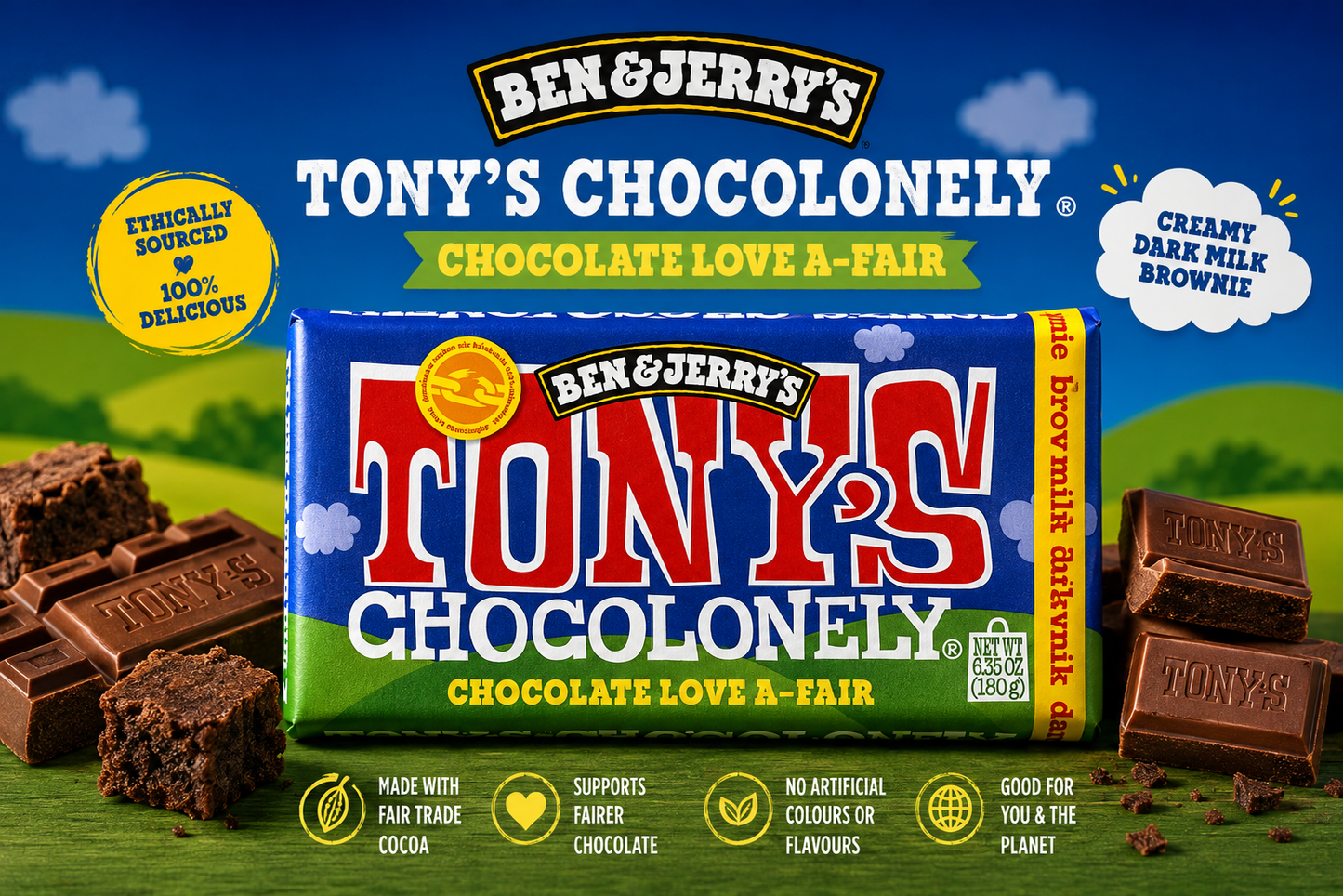 Tony's Chocolonely - Ben & Jerry's Dark milk brownie 180g