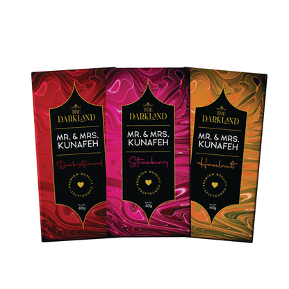 Combo Dhamaka - MR. & MRS. Kunafa | Strawberry, Hazelnut & Dark Almond Flavour | Aphrodisiac Chocolate Bar