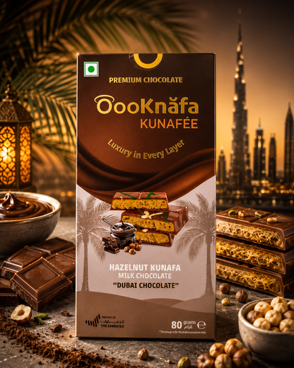 Hazelnut Kunafa Chocolate 80 gm (UAE) (Pack of 02)