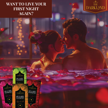 Combo Pack - MR. & MRS. Kunafa | Dark Almond & Pistachio Flavour | Aphrodisiac Chocolate Bar
