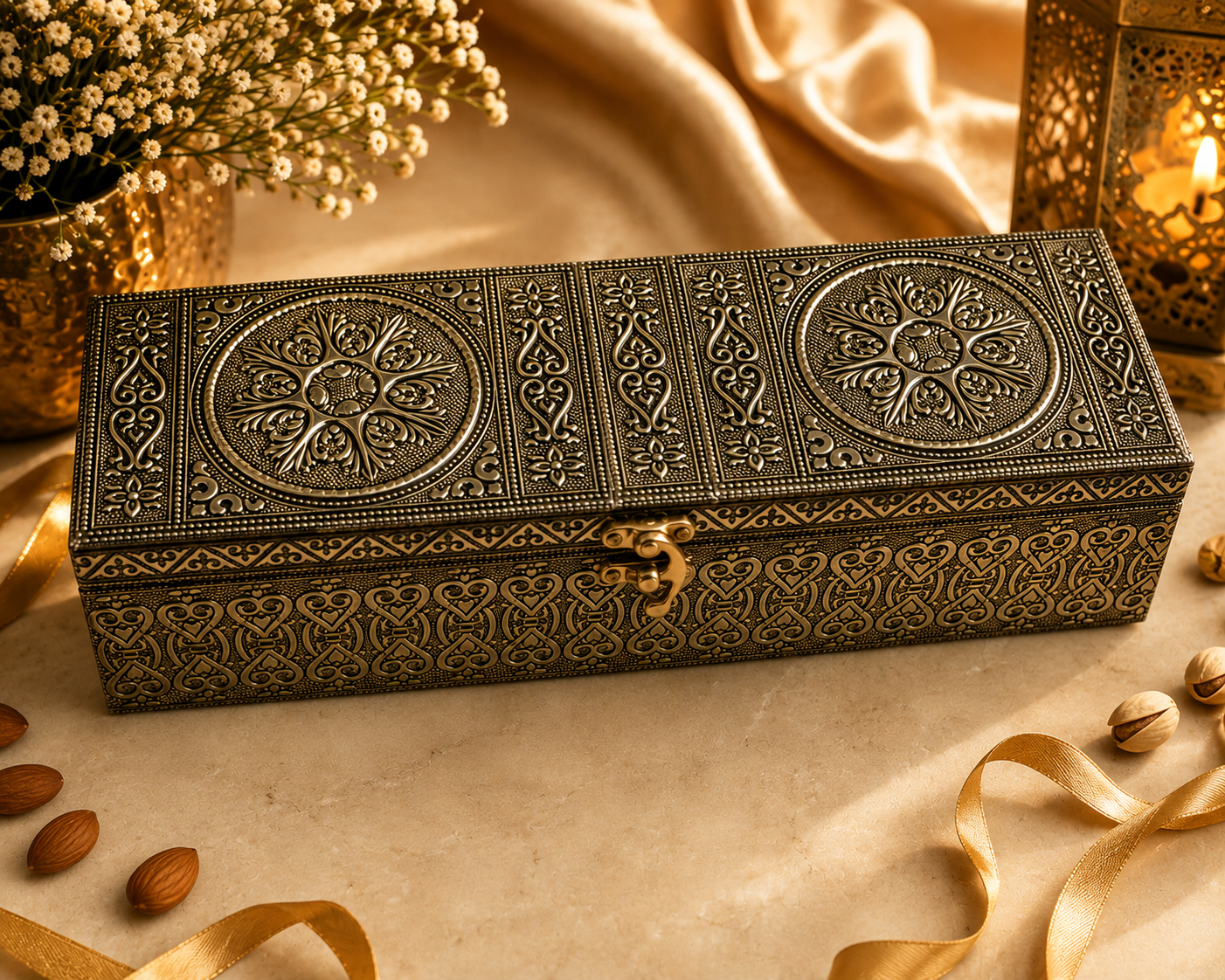 Antique Royal Metallic 4-Jar Gift Box