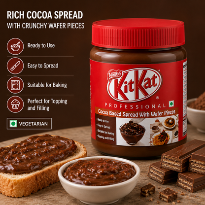 Nestlé KitKat Professional Cocoa Based Spread with Wafer Pieces | Premium Chocolate Spread for Baking, Desserts & Toppings