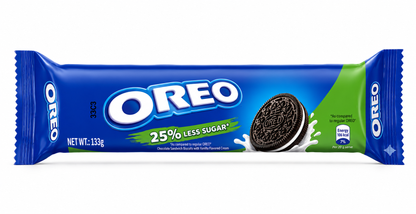 OREO Chocolate Sandwich Cookies With Vanilla Flavored Cream Biscuits, 25% Less Sugar, Each 105g  (Pack of 02)