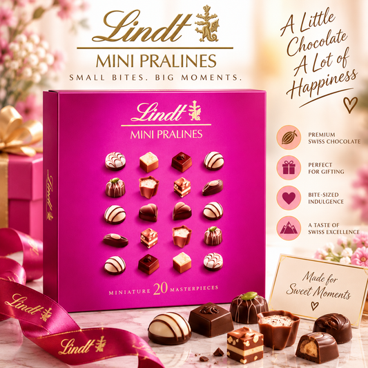 Lindt Mini Pralines Assorted Swiss Chocolates – 20 Pieces | (Switzerland)