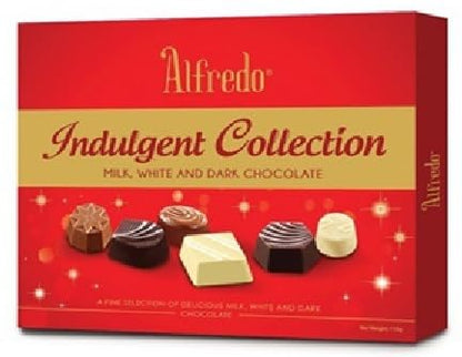 Alfredo Indulgent Collection – Assorted Milk, White & Dark Chocolates | 110g (Malaysia)