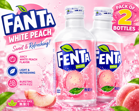 Fanta White Peach 300 ml, ( Pack of 2 ) (Imported from Japan)
