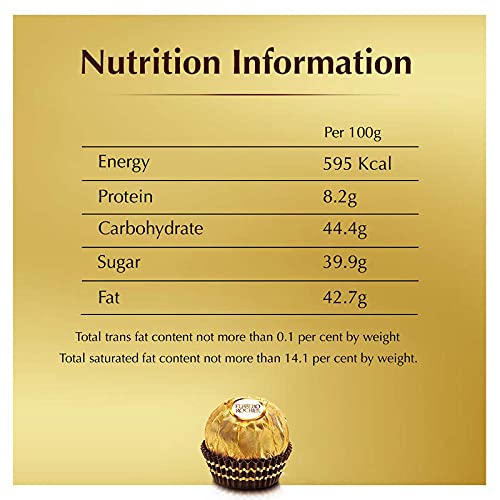Ferrero Rocher, Exquisite Hazelnut And Milk Chocolate Premium Gift Box, 16 Pieces (200 Gram)