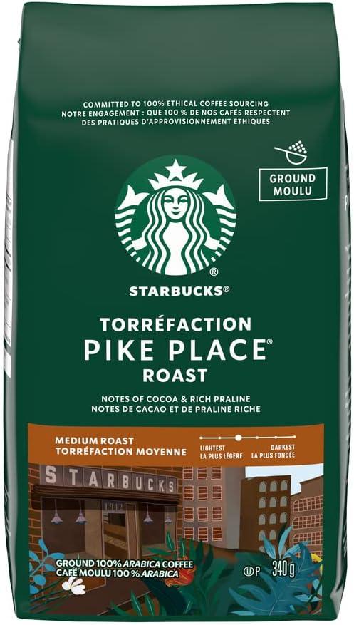 Starbucks Torrefaction Pike Place Medium Roast Ground Coffee, 100% Arabica, 340g