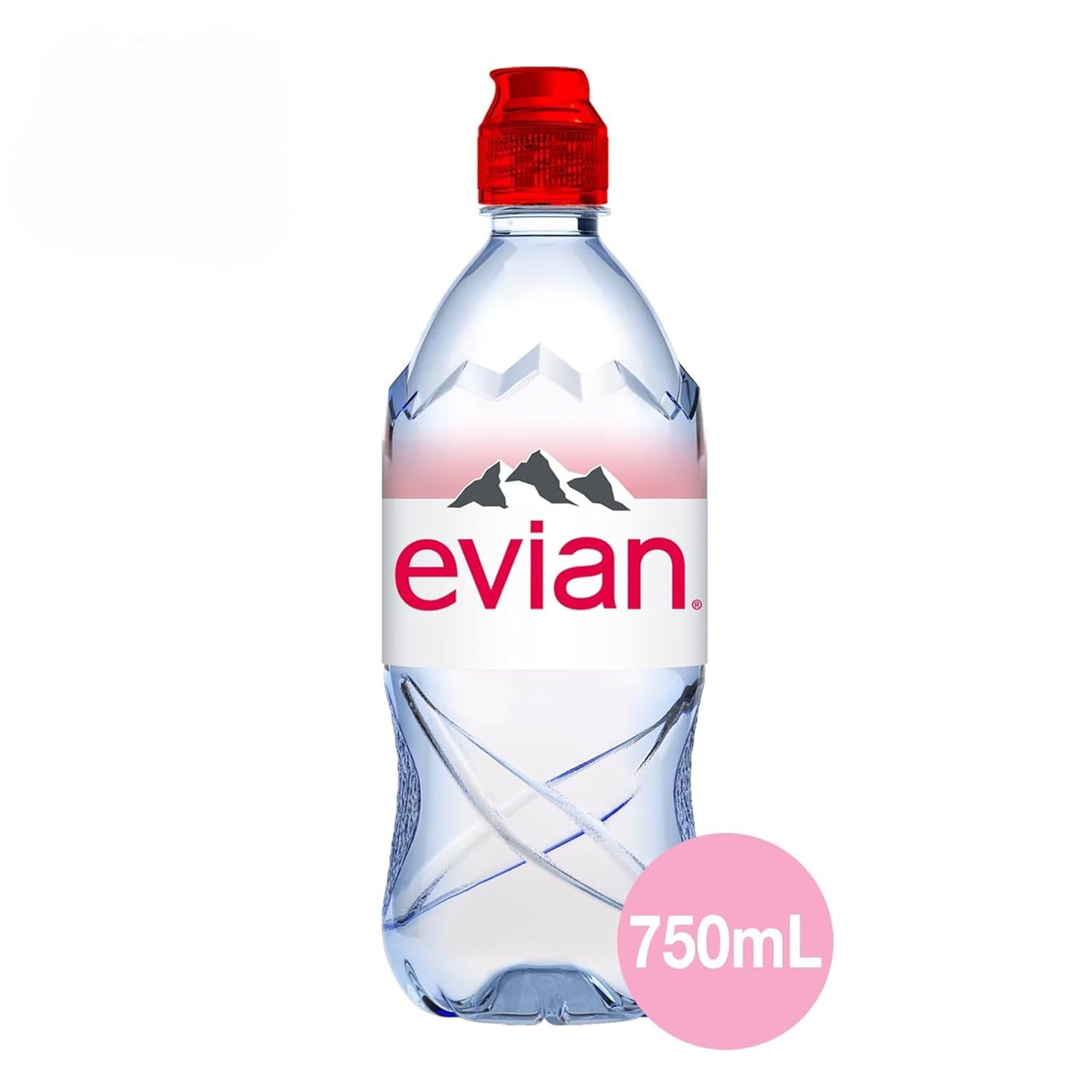 Evian Mineral water, Naturally Filtered Drinking water, 750ml Bottled Water Crafted by Nature, Case of 12 x 750ml Sports Cap Water Bottles