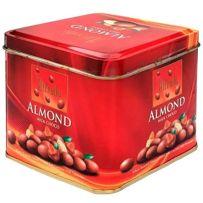 Alfredo Almond Milk Chocolate Covered With Almonds in Red Tin Nutties 105g (From Malaysia)