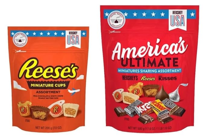 Reese's Miniature Cups Assortment, Milk Chocolate and White Creme Peanut Butter Cups, 200g (Product Of USA)