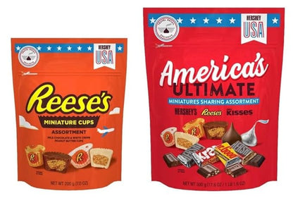 Reese's Miniature Cups Assortment, Milk Chocolate and White Creme Peanut Butter Cups, 200g (Product Of USA)