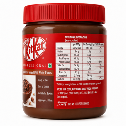 Nestlé KitKat Professional Cocoa Based Spread with Wafer Pieces | Premium Chocolate Spread for Baking, Desserts & Toppings