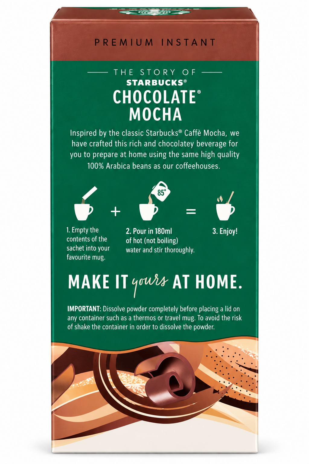 Starbucks Chocolate Mocha Premium Instant Coffee – Rich & Chocolatey – 5 × 22g (110g) (UK)