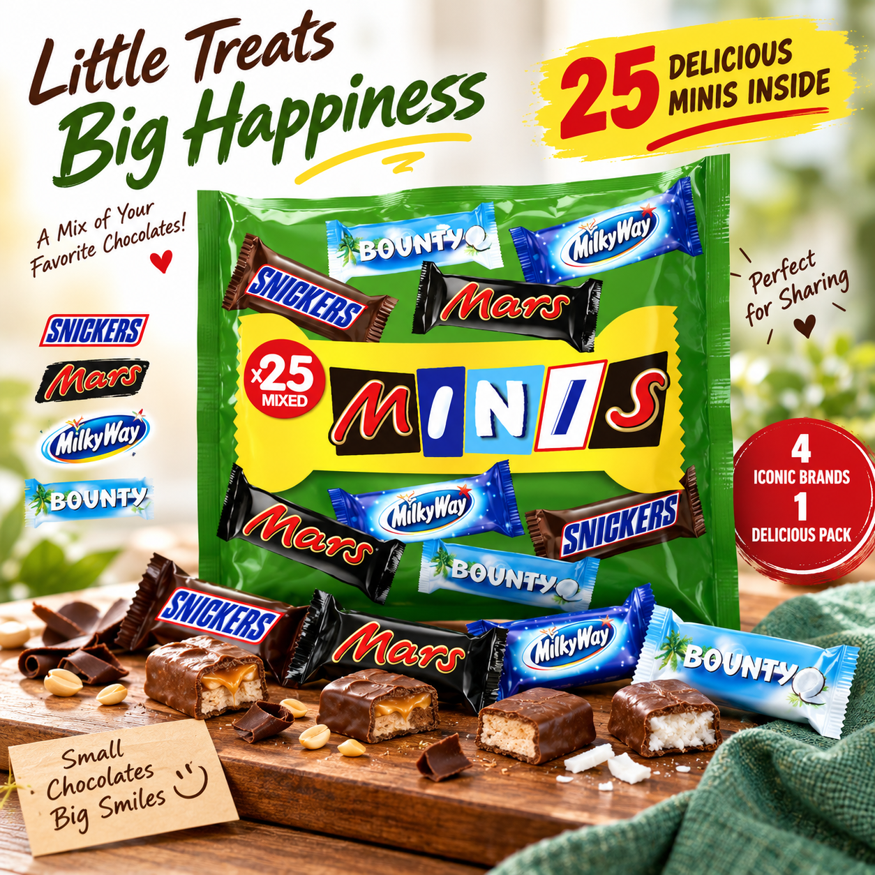 M&M’s Mixed Minis 25 Pieces – Snickers, Mars, Milky Way & Bounty (USA)