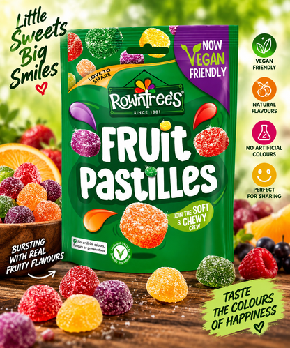 Rowntree’s Fruit Pastilles – Vegan Friendly Fruity Jelly Sweets 114G (Pack of 02) (UK)