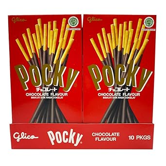 Glico Pocky Chocolate Cream Covered Biscuit Sticks, 47 Gram, 10 Pack