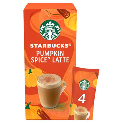 Starbucks Pumpkin Spice Latte Mix | Creamy & Spiced Limited Edition | 4 Sticks/Portions | Instant Coffee Drink | 96g (Imported UK)
