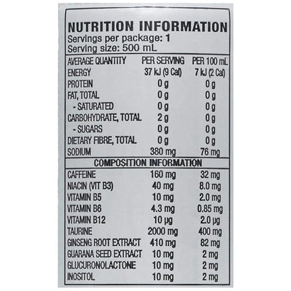 Monster Energy Chefsneed Ultra Zero Drink, (Pack Of 12 Cans X 500Ml Each), Vegetarian - Ultra Zero
