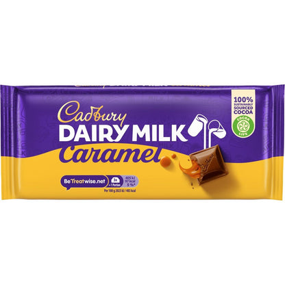 Cadbury Dairy Milk Caramel Chocolate Bar, Creamy Dairy Milk and Golden Caramel, 120g (UK)