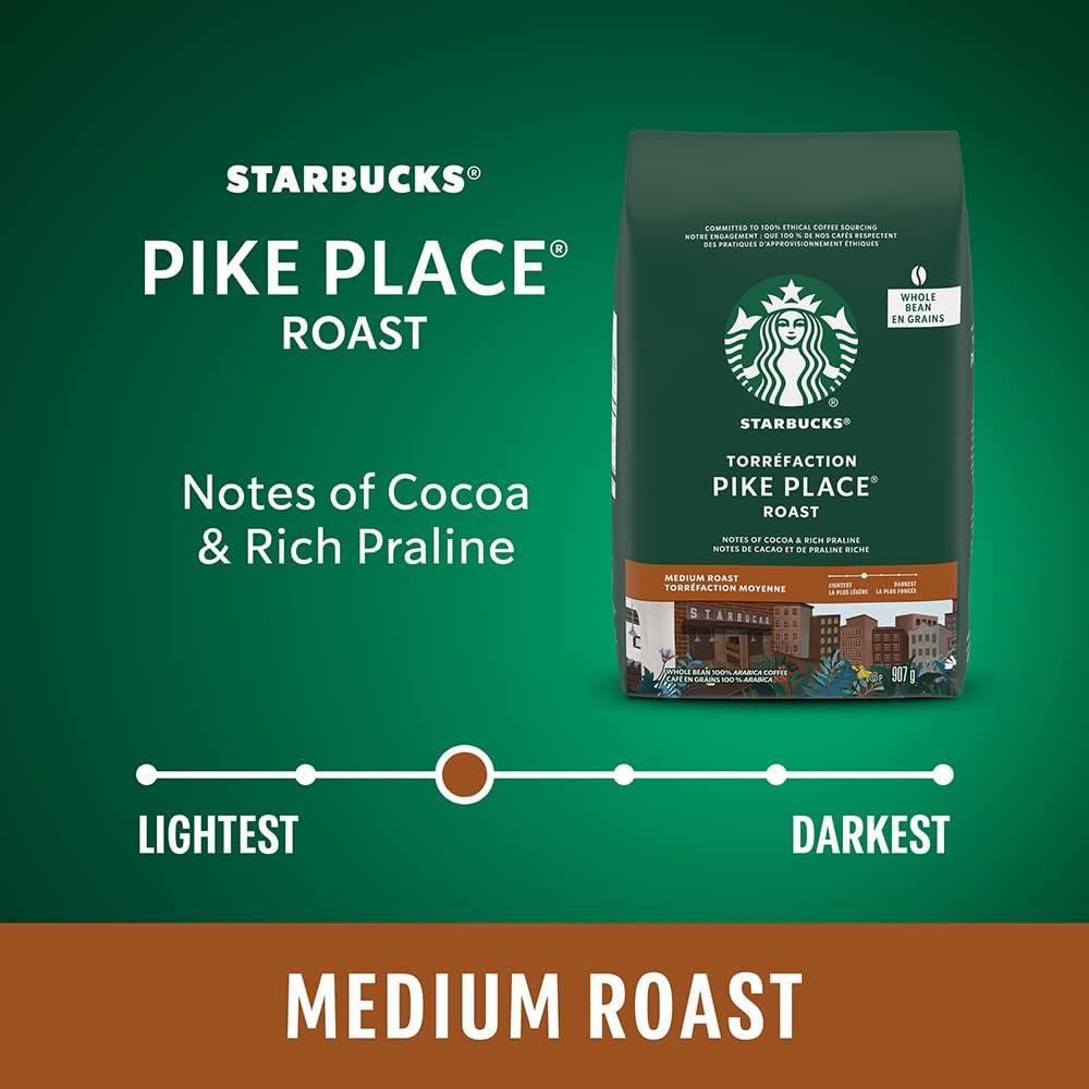 Starbucks Torrefaction Pike Place Medium Roast Ground Coffee, 100% Arabica, 340g