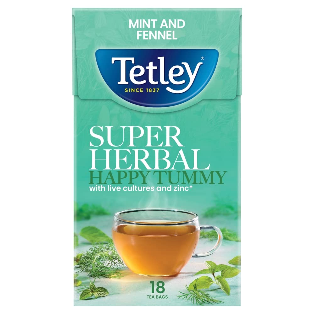 Tetley Super Herbal Happy Tummy Grean Tea IMPORTED